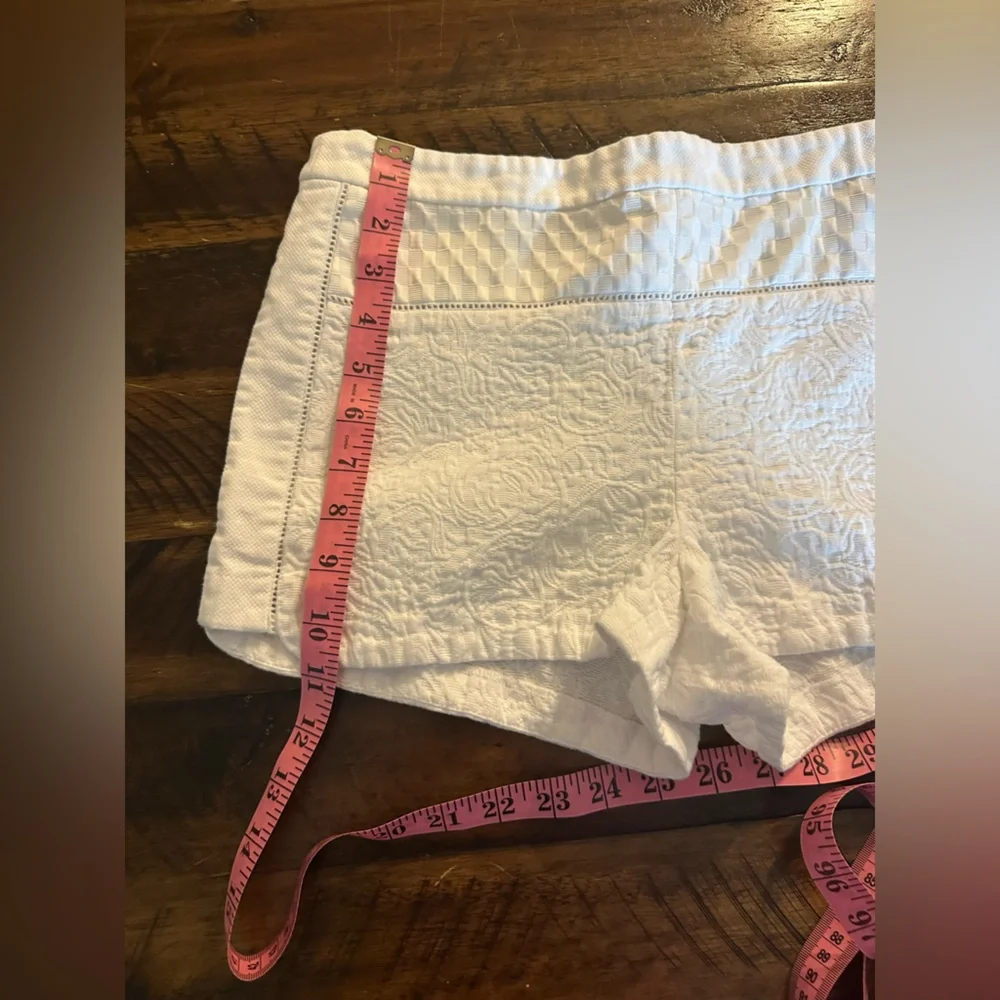 J Crew White Textured Embroidered Shorts Cotton Garden Cottagecore 4